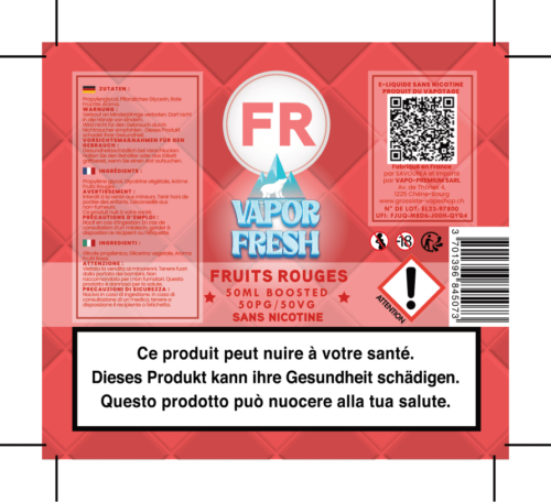 VAPOR FRESH FRUITS ROUGES 50ML