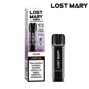 Les pods Lost Mary Tappo contiennent 2 ml de liquide de sel de nicotine offrant jusqu'à 600 bouffées.